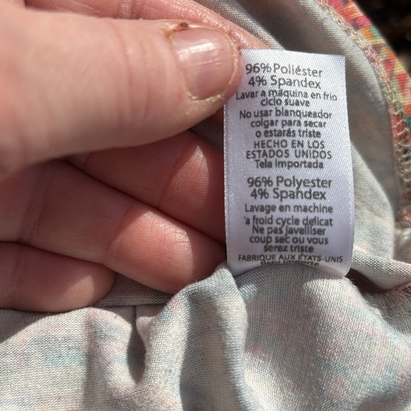 LuLaRoe Randy Baseball Style Tee Gray 3/4 Sleeves Orange Geometric Design 3XL - Picture 14 of 15